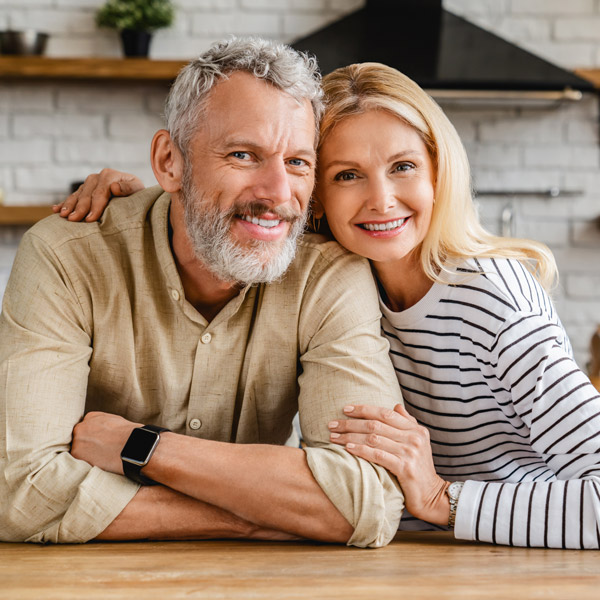 mature couple smiling