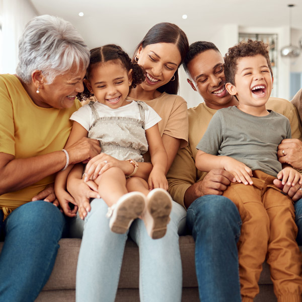 family smiling together